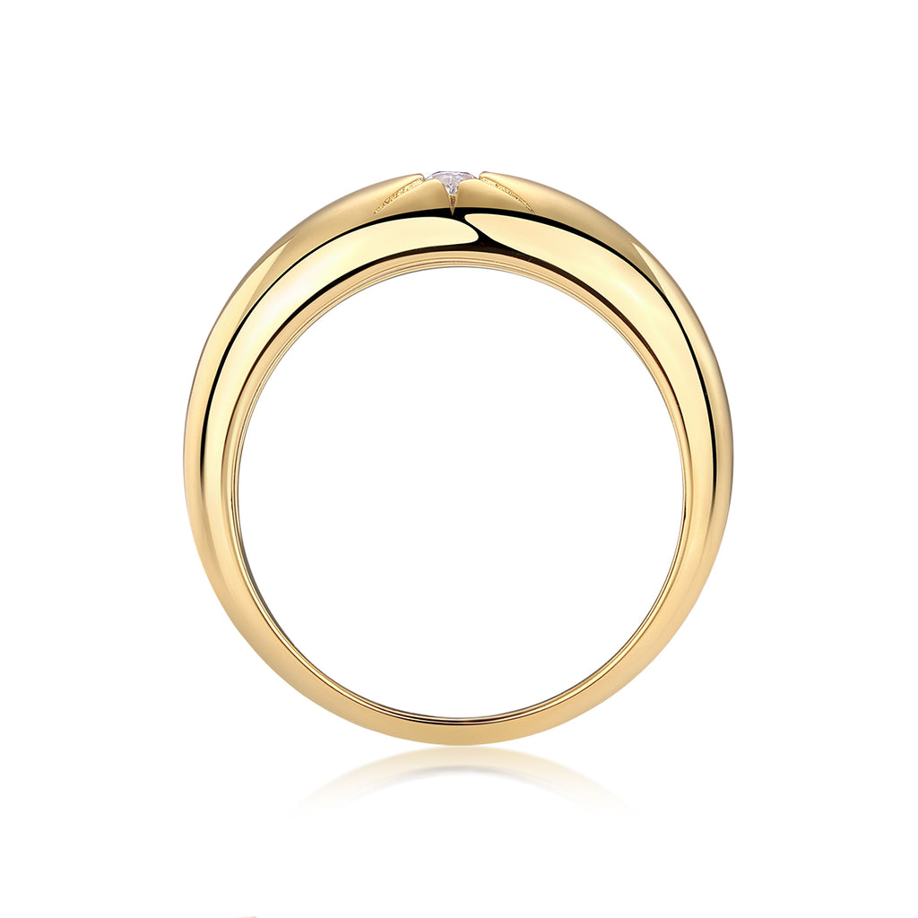 1Eight-prong Radiance - A Fashionable And Luxurious Jewelry Piece Set With Moissanite S925 Sterling Silver And Gold-plated Diamond Prohibit TikTok sales